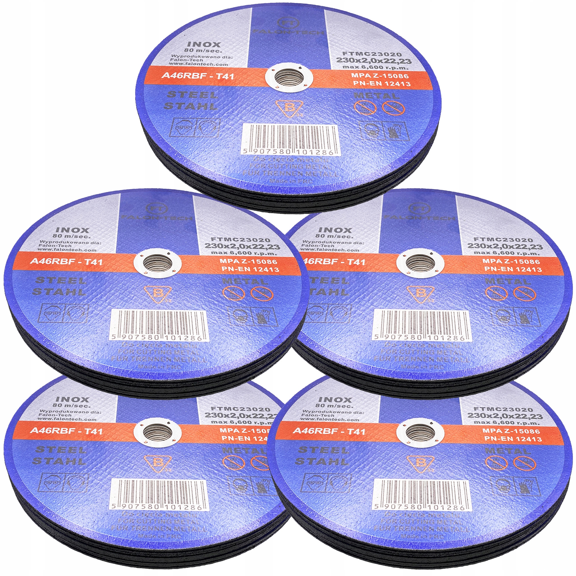 Tarcza Do Cięcia Metalu 230/2.0 mm Tarcze Inox do Metalu EN12413 50 szt