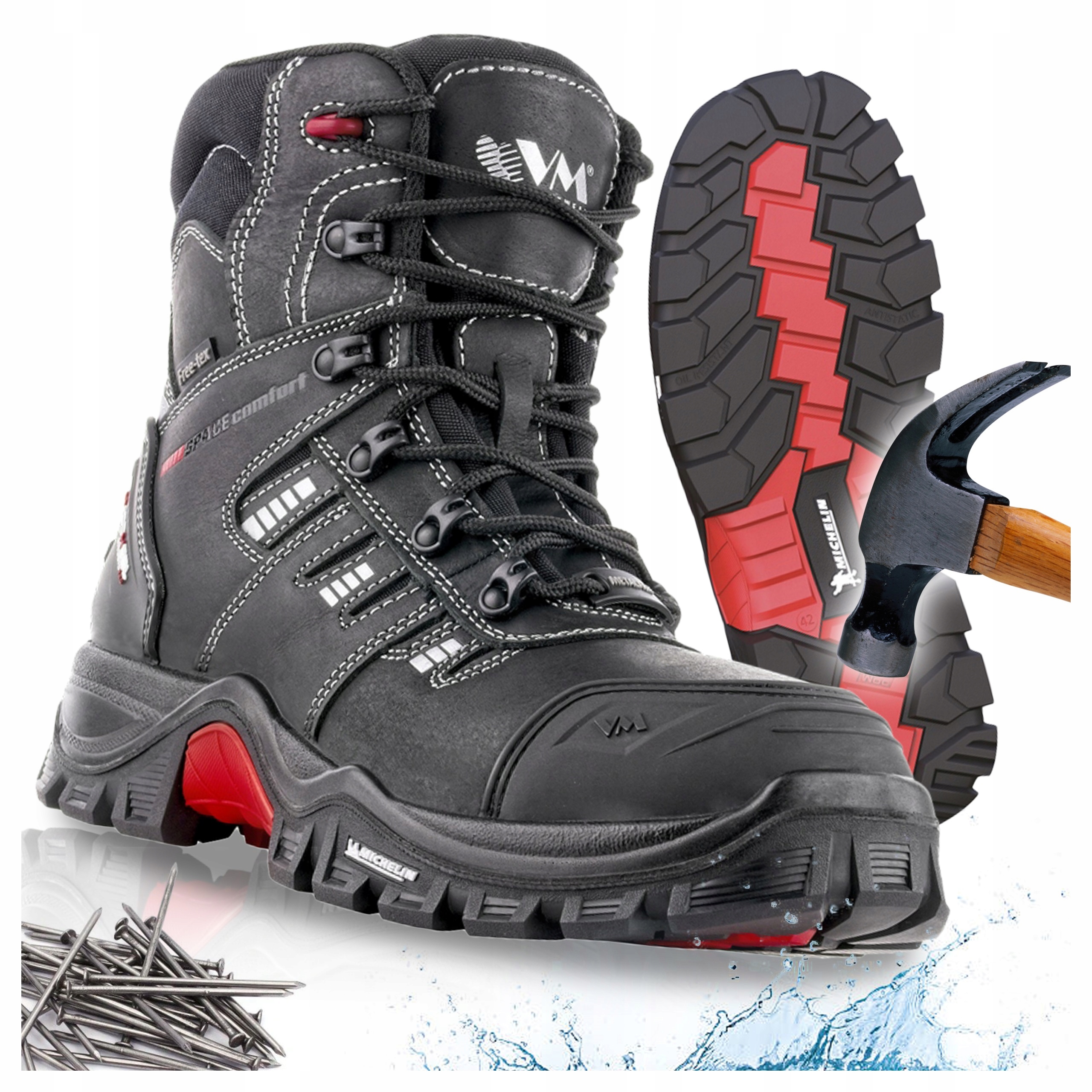 Pánské pracovní boty s membránou Free-Tex Bozp VM Michelin Portland S3 Hro 47