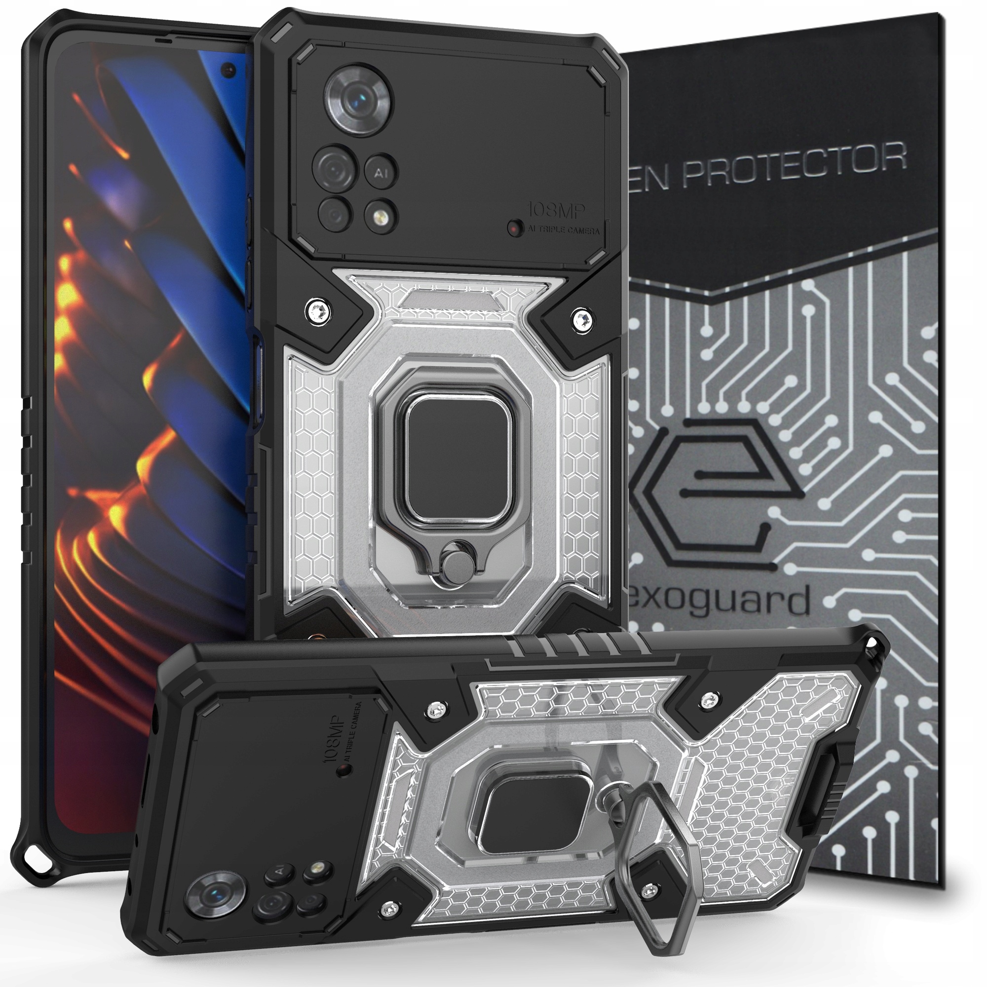 

Etui Pancerne Case+szkło do Xiaomi Poco M4 Pro