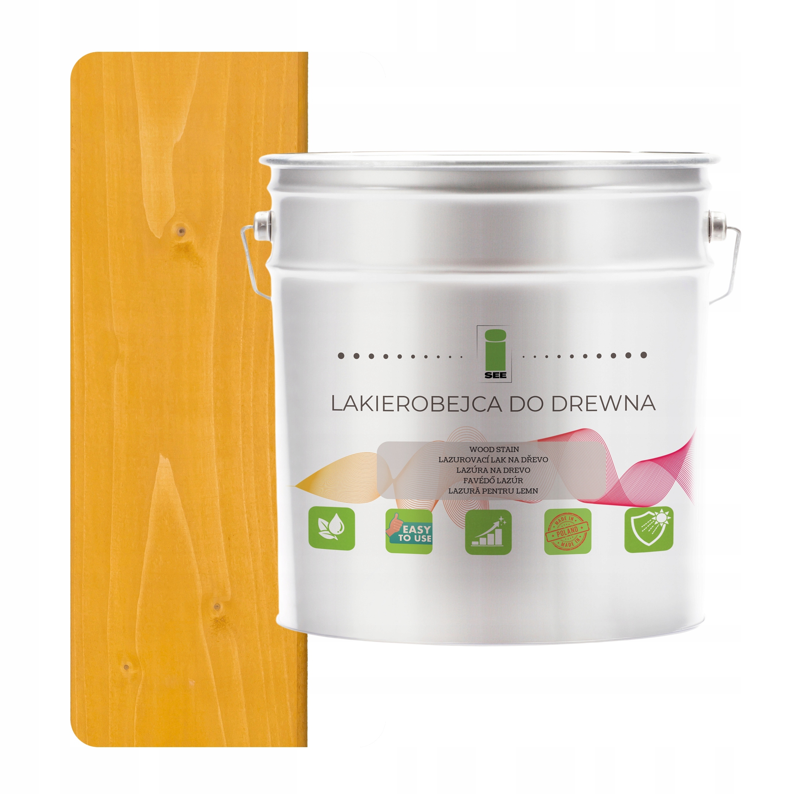 Lakovací hmota na dřevo borovice hydrofobní, bez zápachu, polomatná 3v1 2,5L D020