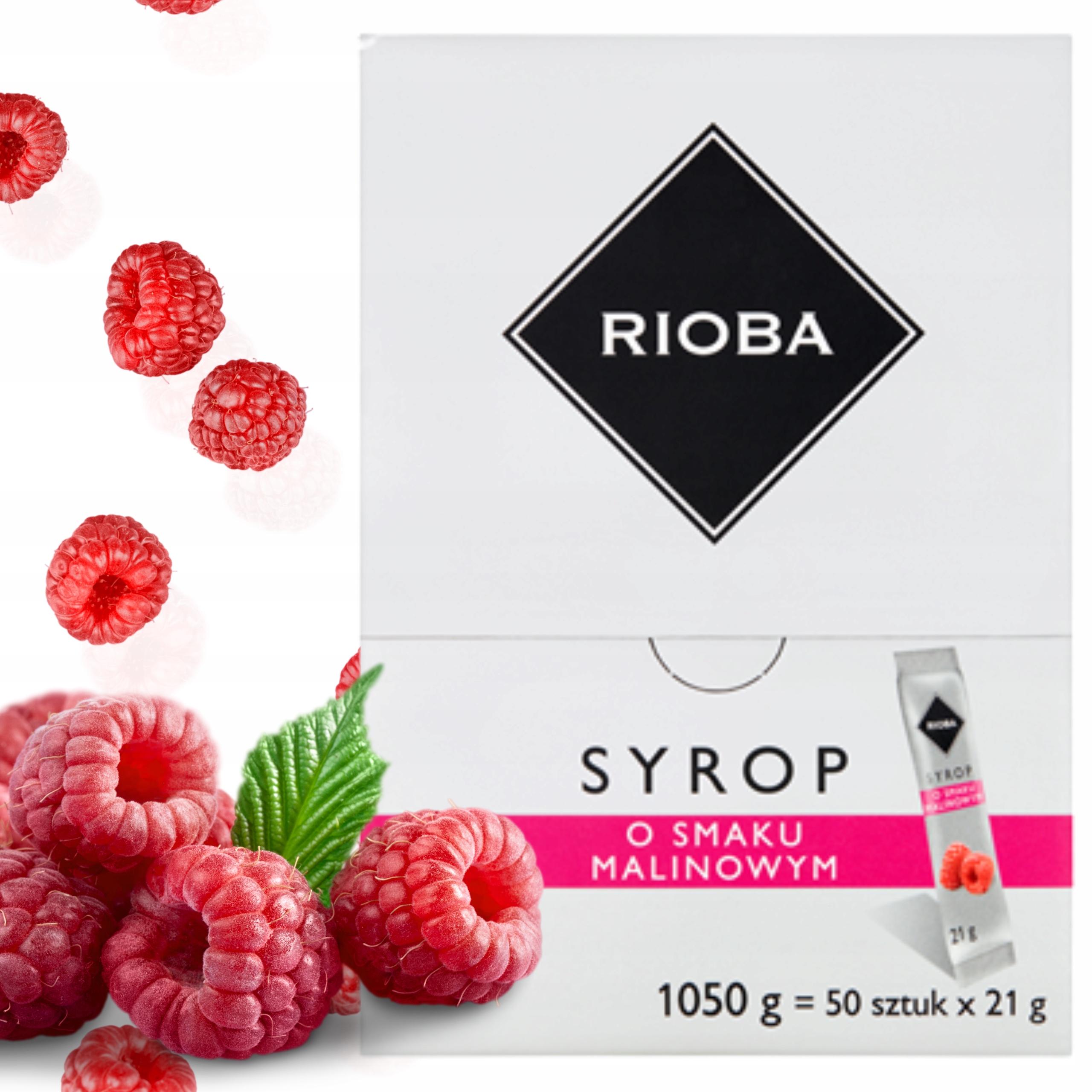Levně Malinový sirup Rioba sáčky do pivního nápoje 21 g 50 Ks (1050 g)