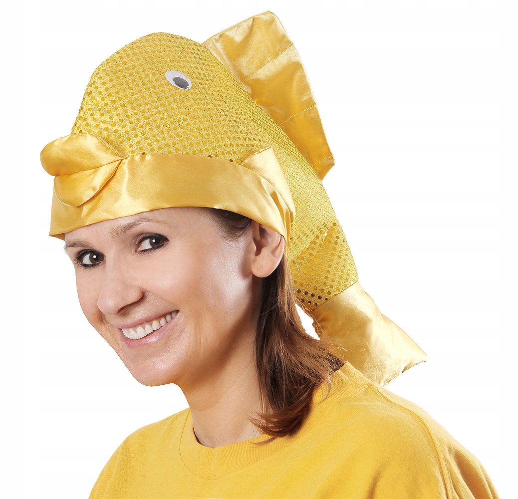 CZAPKA ZŁOTA RYBKA RYBA MORZE KARP TEATRZYK BAL