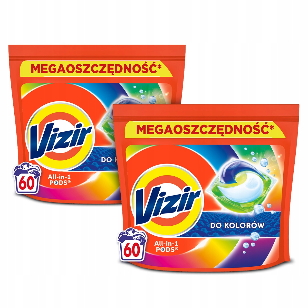 Zestaw Vizir Kapsułki do prania kolorowych tkanin, 60 prań x2
