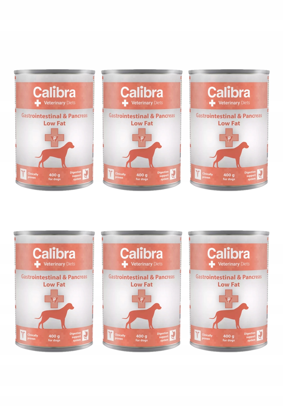 Levně Calibra Veterinary Diet Pes Gastrointestinal Low Fat Plechovka 6 x 400 g