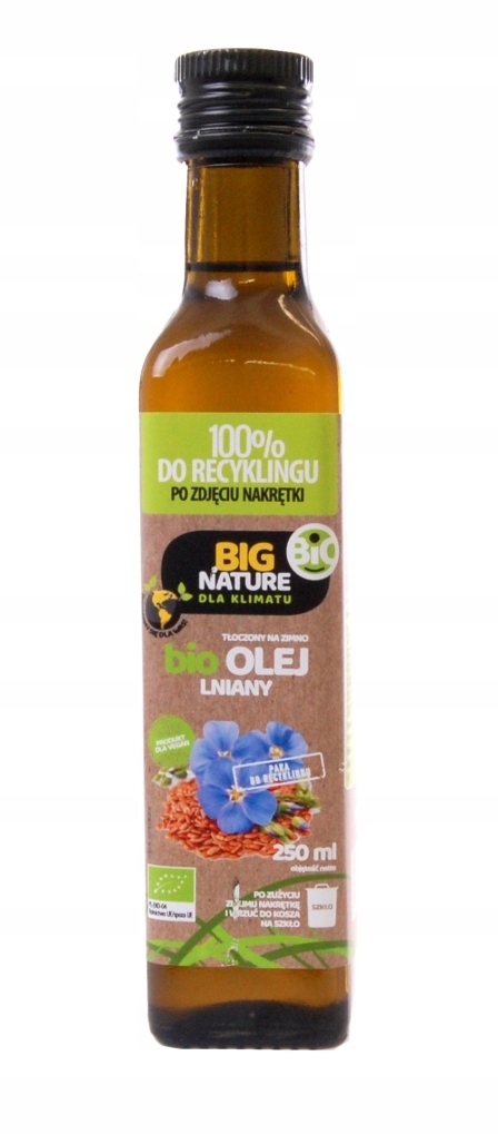 Olej Lniany tłoczony na zimno bio 250ml - BIG NATURE — 2