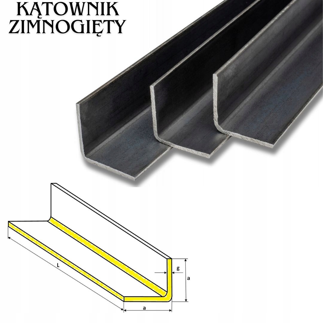Kątownik zimnogięty 50x50x2 L=100cm