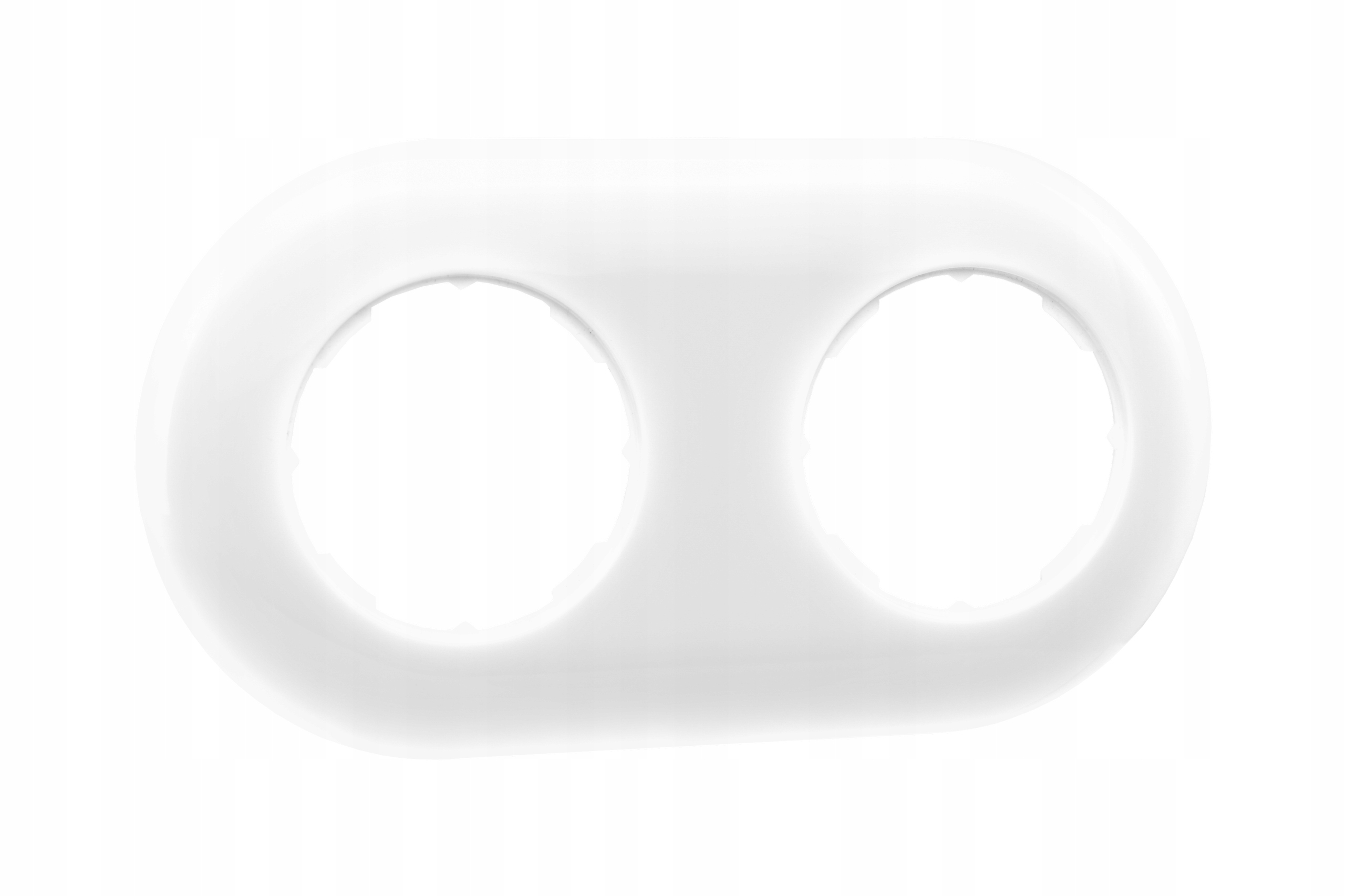 

Ramka podwójna Retro na puszkę zintegrowaną, biała