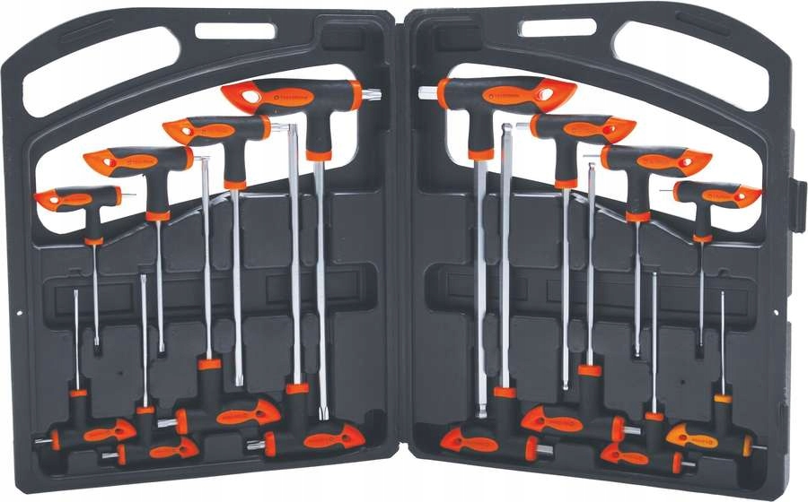Imbusové kľúče 2-10 mm Torx T10-T50, typ T, 16 ks