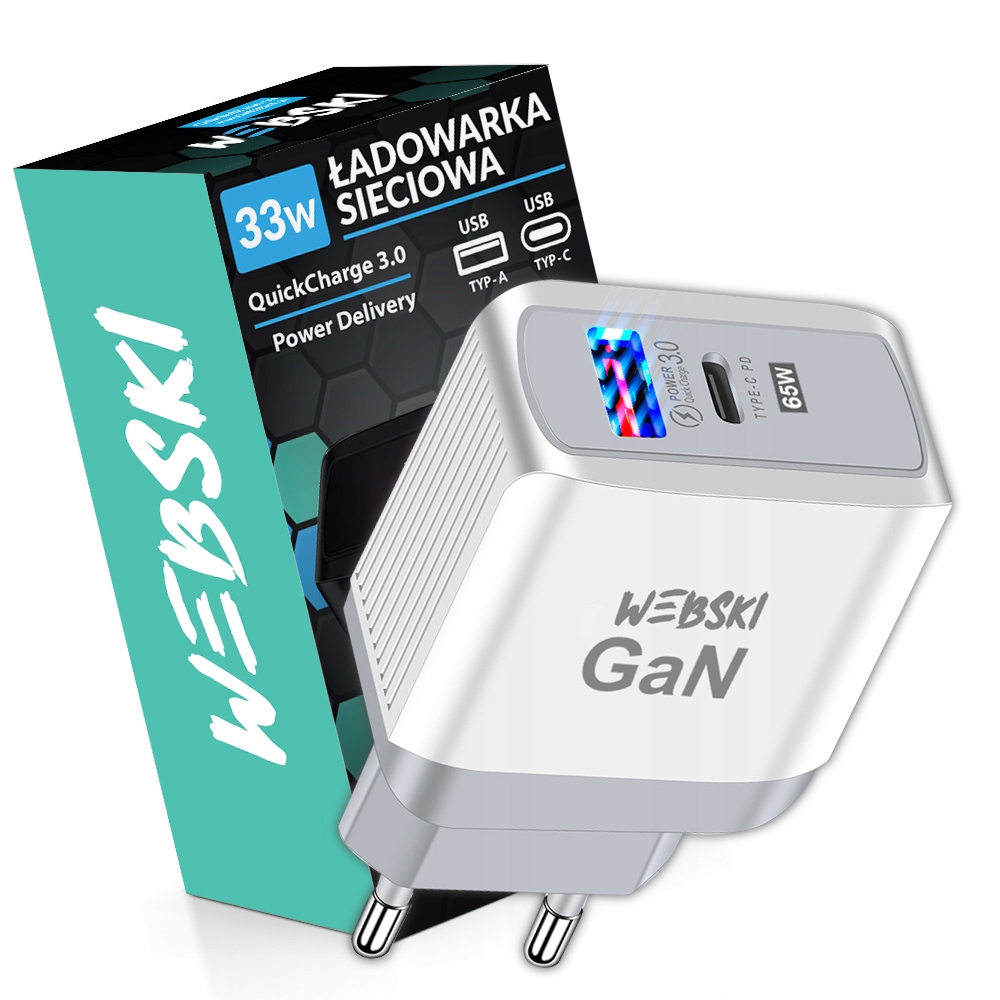 

Ładowarka Sieciowa 65W QCharge 5V/3A/ 9V/2A/12V