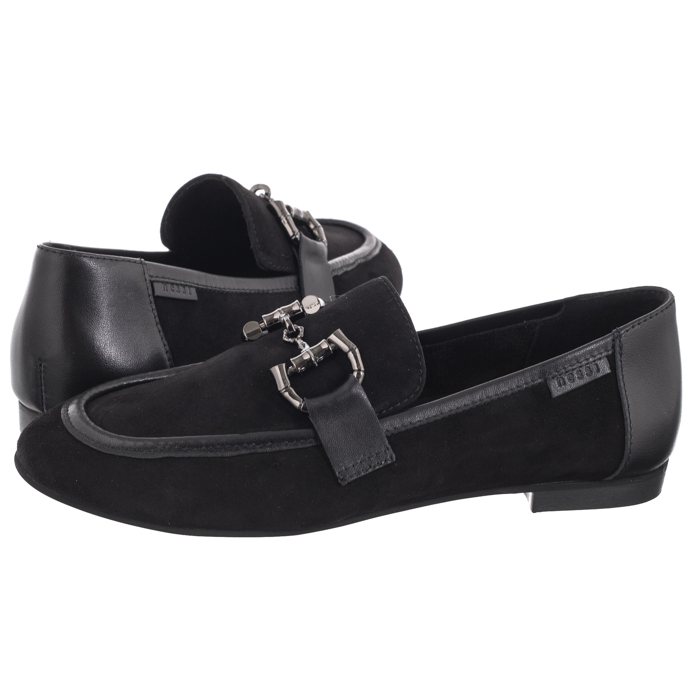 Polobotky Mokasíny Semišové Dámské Nessi Černé 24612