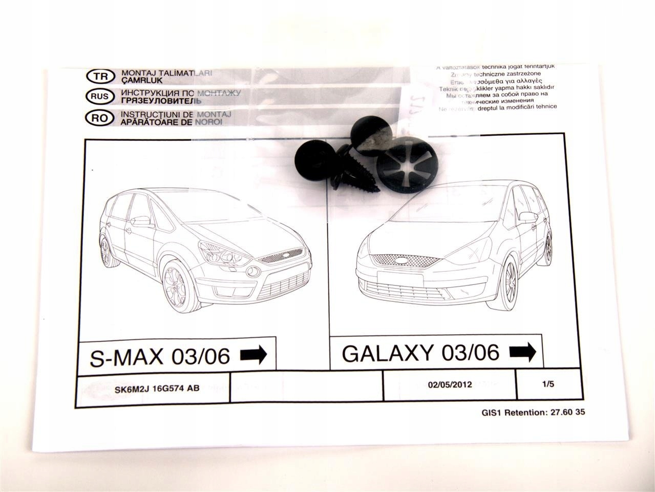 CHLAPACZE PRZOD S MAX GALAXY 2006 2015 FORD OE Installation side Front