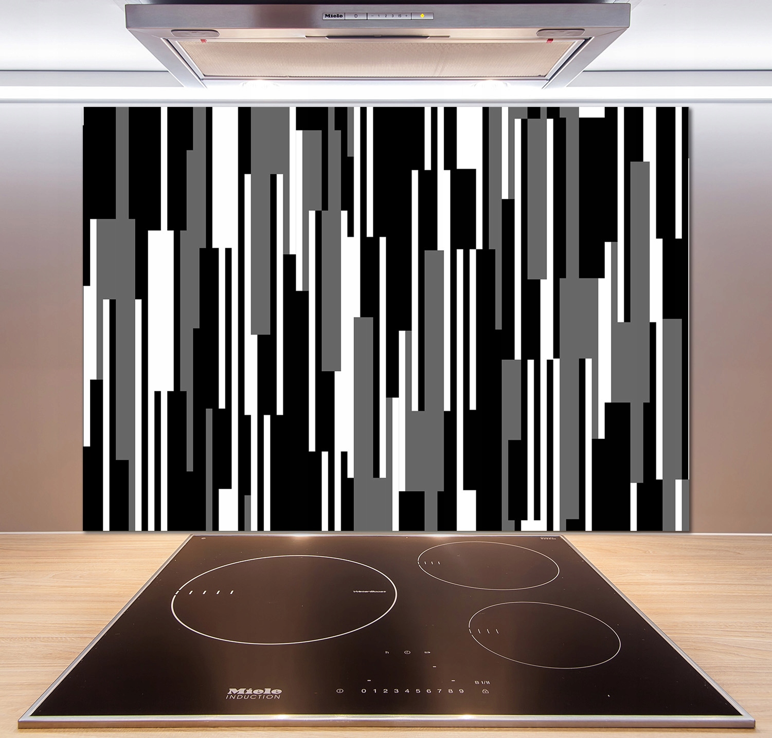 

Panel do kuchni Czarno-białe linie 100x70 + Klej