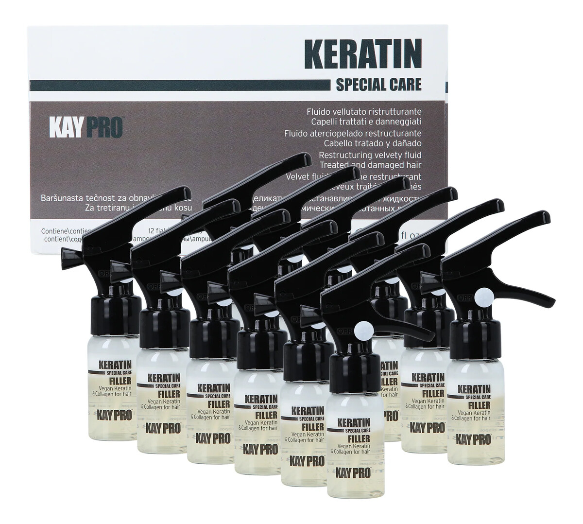 KayPro Keratin Filler Regenerační kúra s keratinem a kolagenem 12 x 10 ml