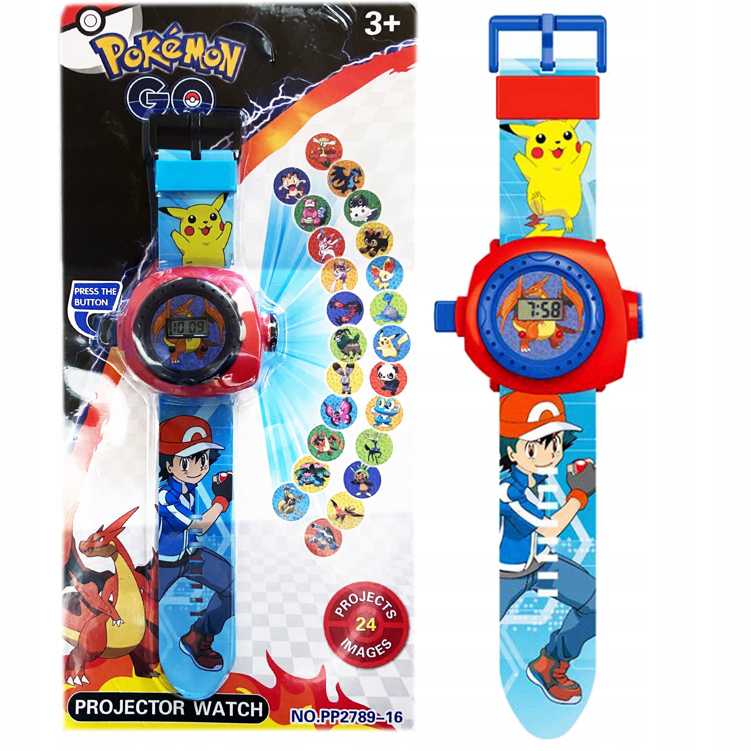 

Zegarek Pokemon Pikachu Projektor Obrazki 2W1
