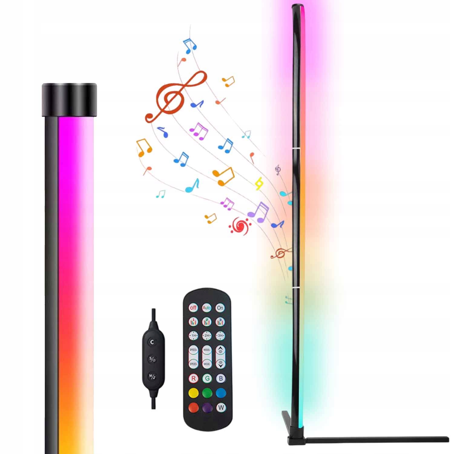 Led Rohová Lampa Rgb Stojící podlahová +dálkový Ovladač 155 CM