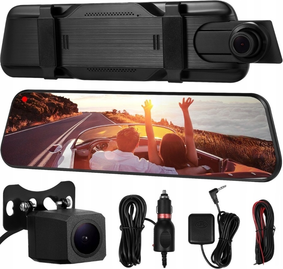 WIDEOREJESTRATOR DOTYKOWY KAMERA COFANIA JAZDY REJESTRATOR PRZÓD TYŁ MenuPL