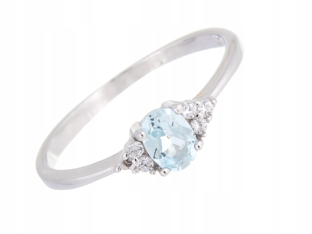 Stříbrný Prstýnek Prsten VEL.19 Sky Blue Topaz Přírodní Dárek
