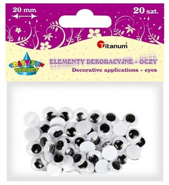 

Oczy Bez Kleju 20Mm 20Szt Oczka do Maskotek