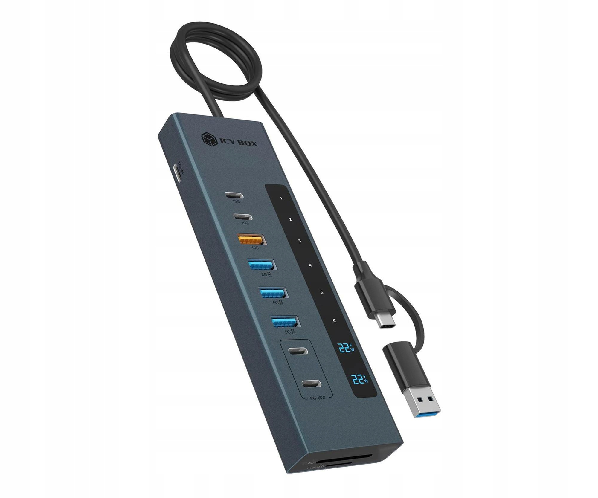 Hub Usb Icy Box Combo 11w1 Pd 100W Usb Sd