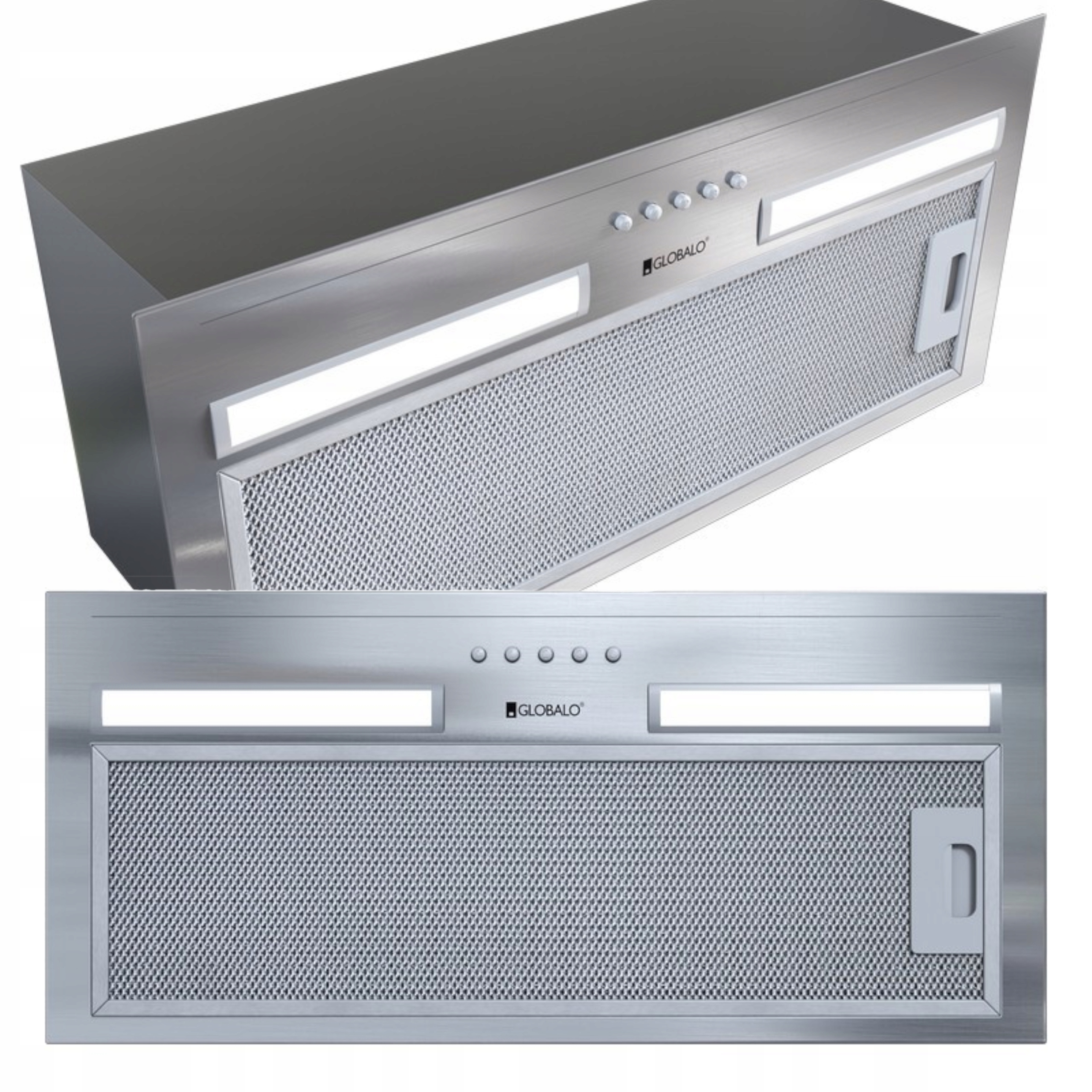 Okap kuchenny do zabudowy przyszafkowy Globalo Hadario 60 cm Inox Led Cichy