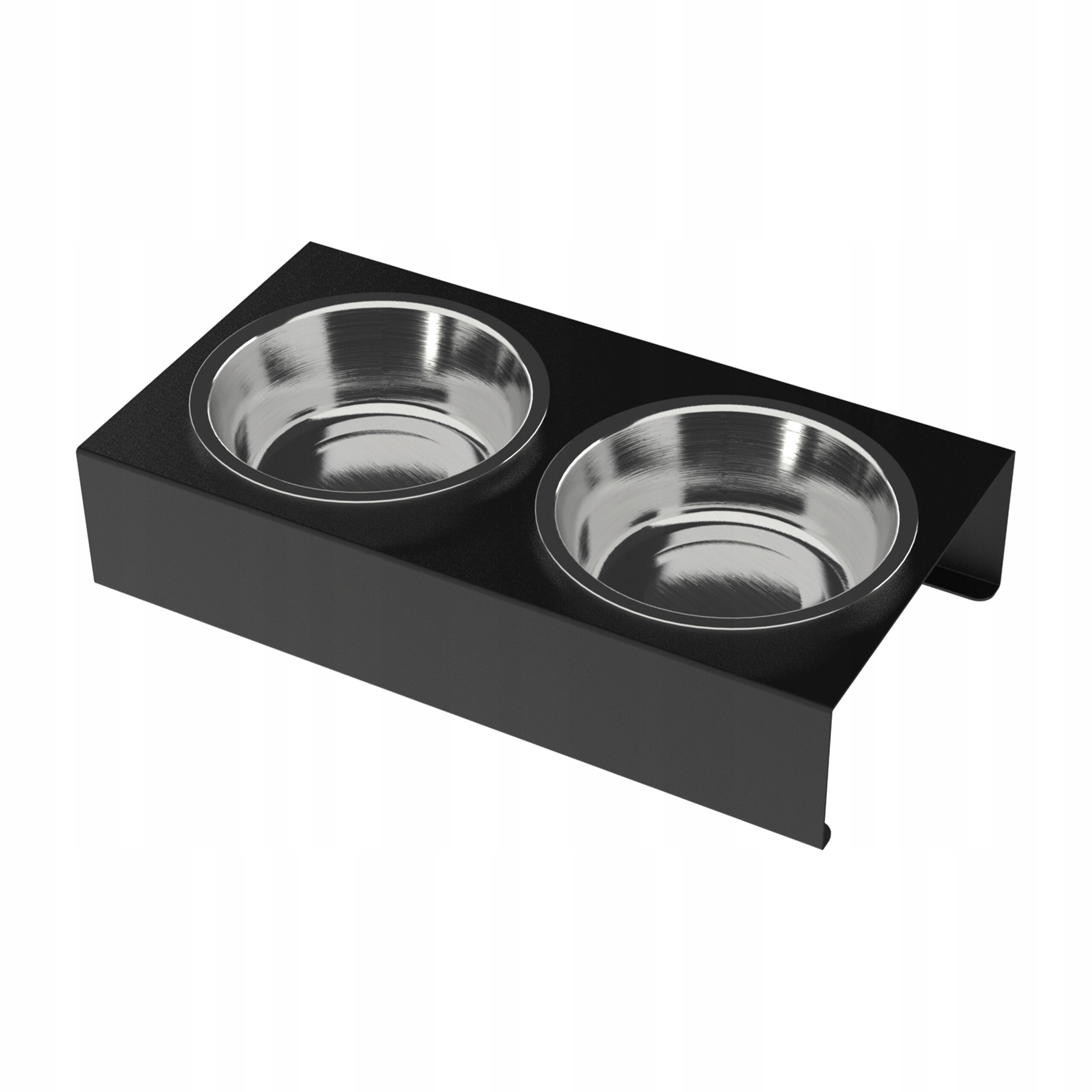Levně Stojan na misky pro psa kočku Rufi M kovová černá misky 2 x 0,9 l 16900