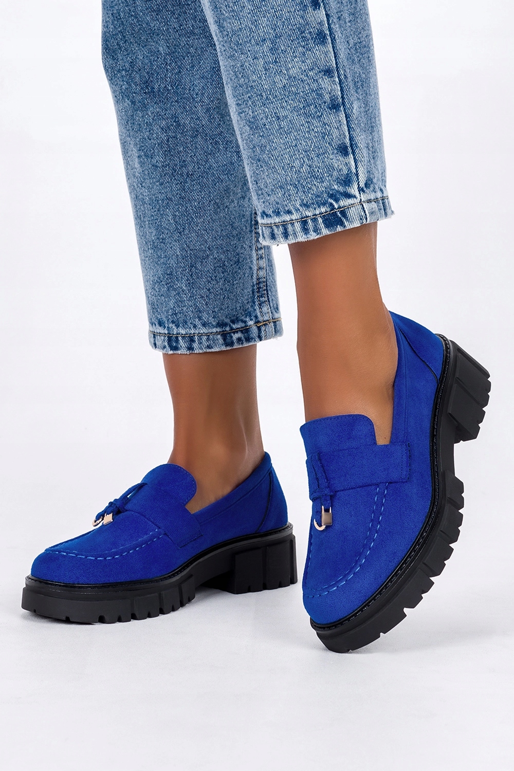 MOKASYNY DAMSKIE PÓŁBUTY Z OZDOBĄ NA PLATFORMIE LEKKIE KOMFORTOWE r 36 Marka Casu