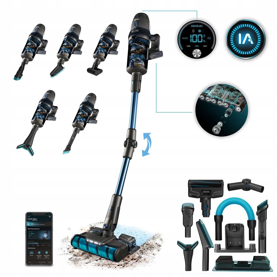 Vertikálny vysávač Cecotec Conga Rockstar 11500 300AW Ia Mop 100min Hepa