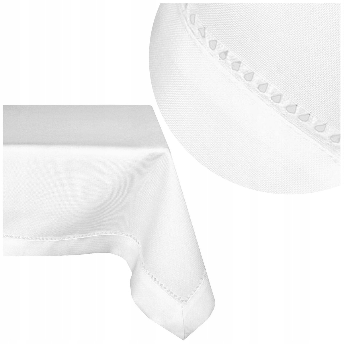 Ubrus odolný proti skvrnám Elegantní s Merežkou Hladký Bílý 140x220