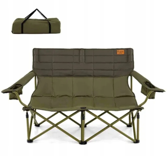 Costway Velká skládací kempingová židle pro 2 osoby, pohovka, přenosné křeslo