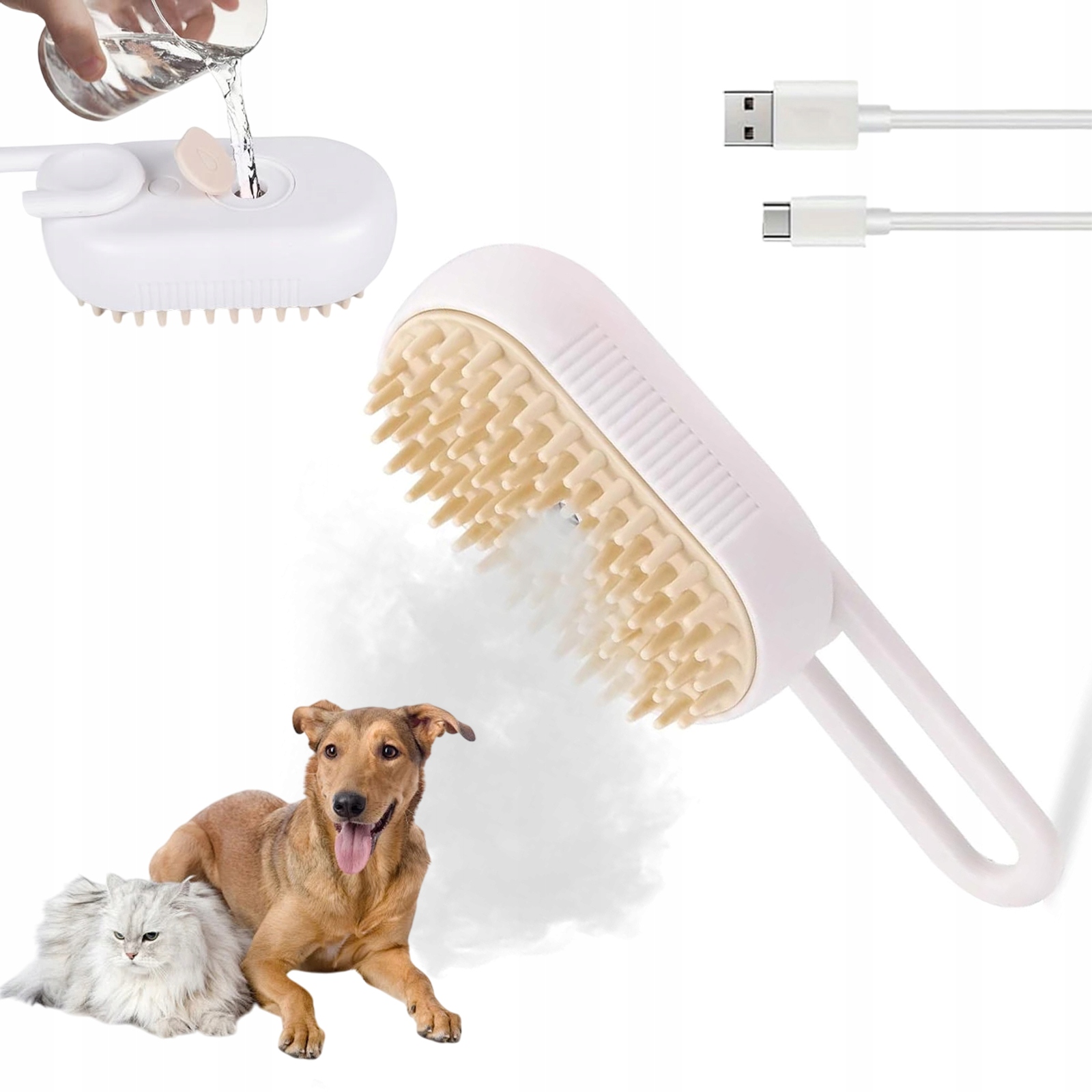Levně Parní Kartáč Pro Psa A Kočku – Pečující, Bezpečný Pro Zvířata