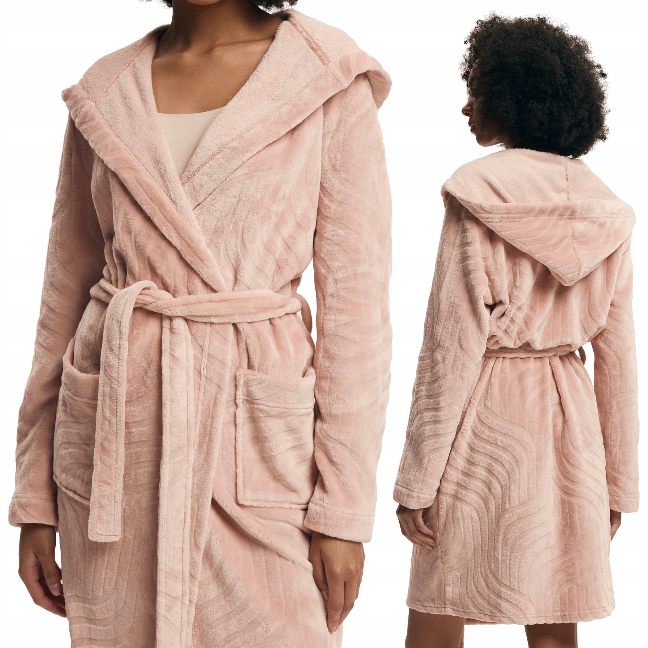 Měkký luxusní dámský župan s kapucí Plyšový Henderson M