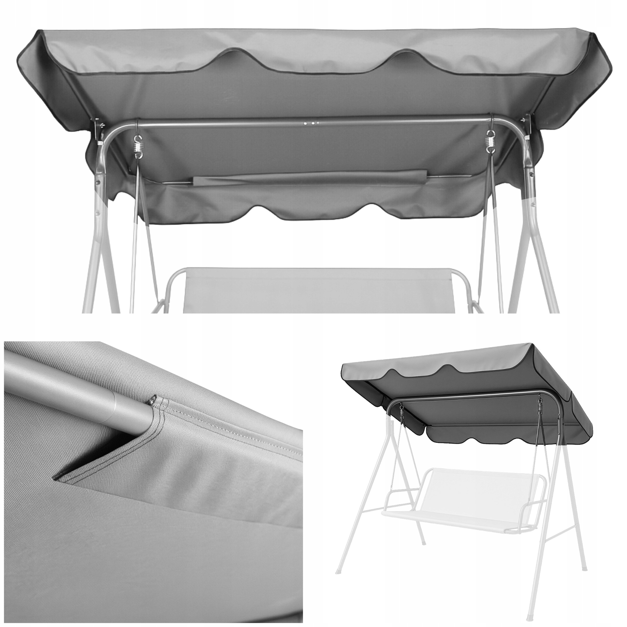 Stříška pro zahradní houpačku Střecha Materiál Voděodolný 210x145 cm Uv Silný