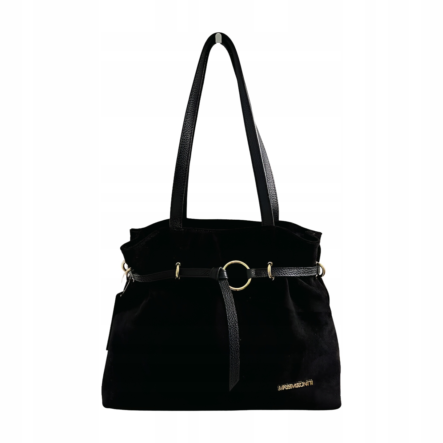 Massimo Contti semišová shopper kabelka černá