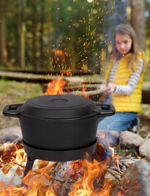 KOCIOŁEK ŻELIWNY MYŚLIWSKI 3W1 EMALIOWANY NA PIECZONKI GRIL MK302 5L GRATIS Waga produktu z opakowaniem jednostkowym 9 kg