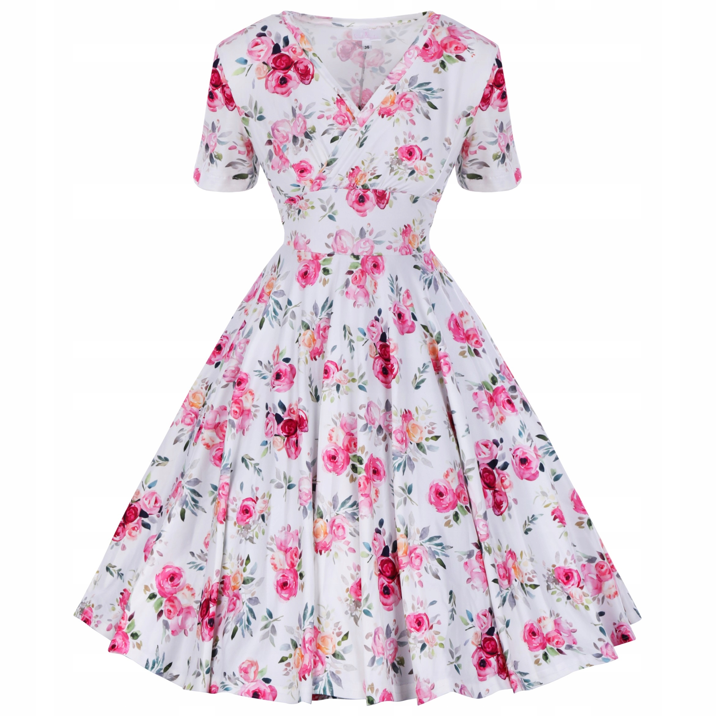 Šaty typu pin up s růže růžičky spojka květiny elegantní na přijímání svatební hostina