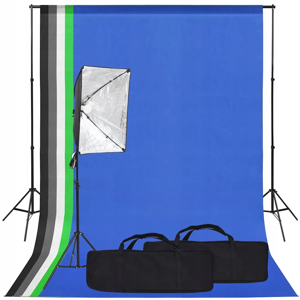 Zestaw Studyjny Fotograficzny z Tłem Lampa Softbox Statyw Oświetlenie
