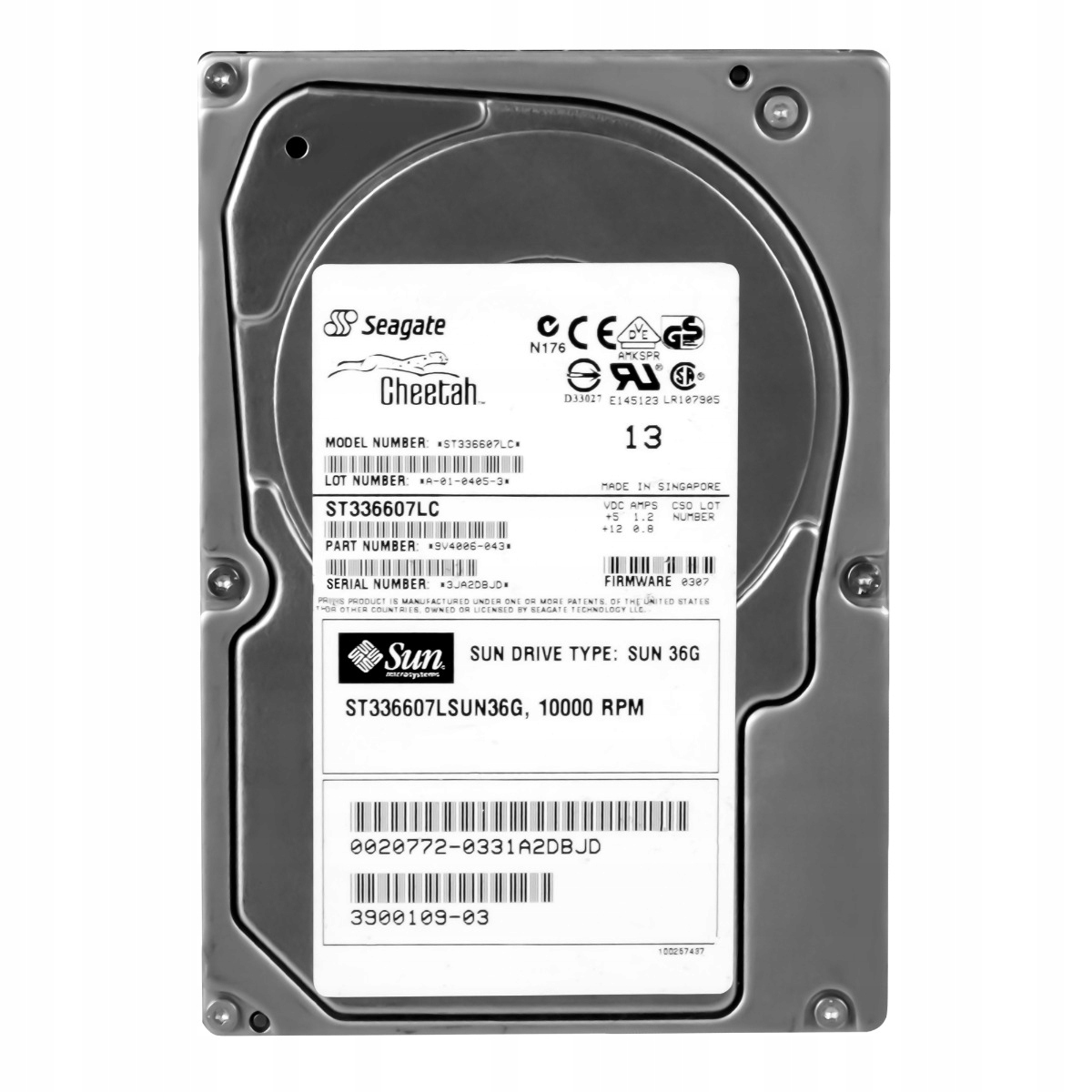 Sun 3900109-03 36GB 10K 8MB Scsi U320 3.5'' ST336607LSUN36G