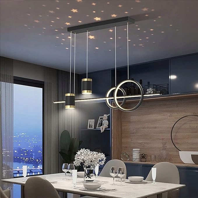 Lampa wisząca Led Nowoczesna Zmiana Barw Regulacja Wysokości Pilot czarna