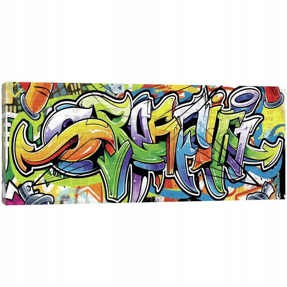 Obraz 145x45 Graffiti street-art barevné jasné dynamické městské