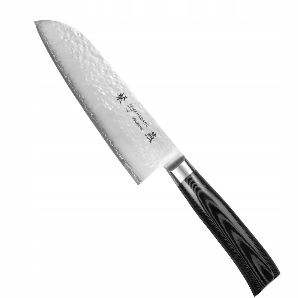 Tamahagane Tsubame Black VG-5 Japonský kuchynský nôž Santoku 61 Hrc 17,5 cm