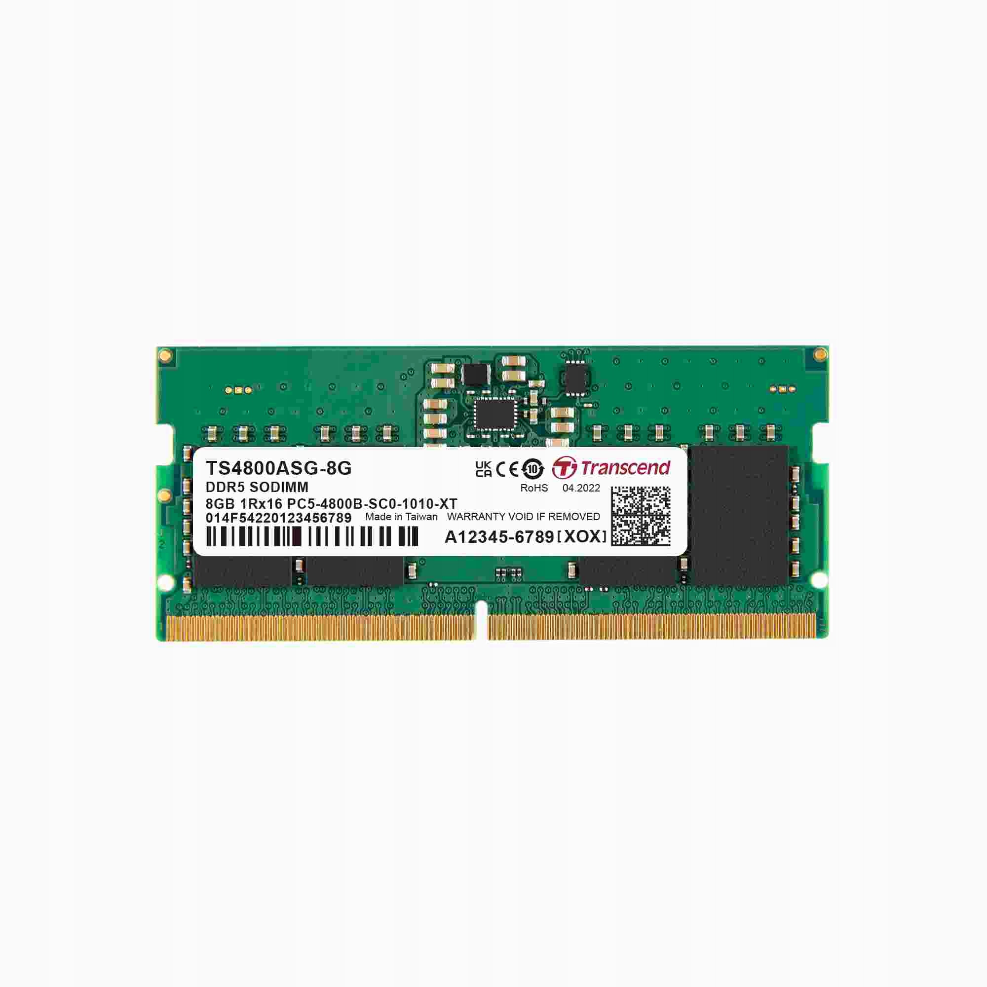 Transcend Sodimm DDR5 8GB 4800MHz Jm 1Rx16 1Gx16 CL40 1.1V JM4800ASG-8G