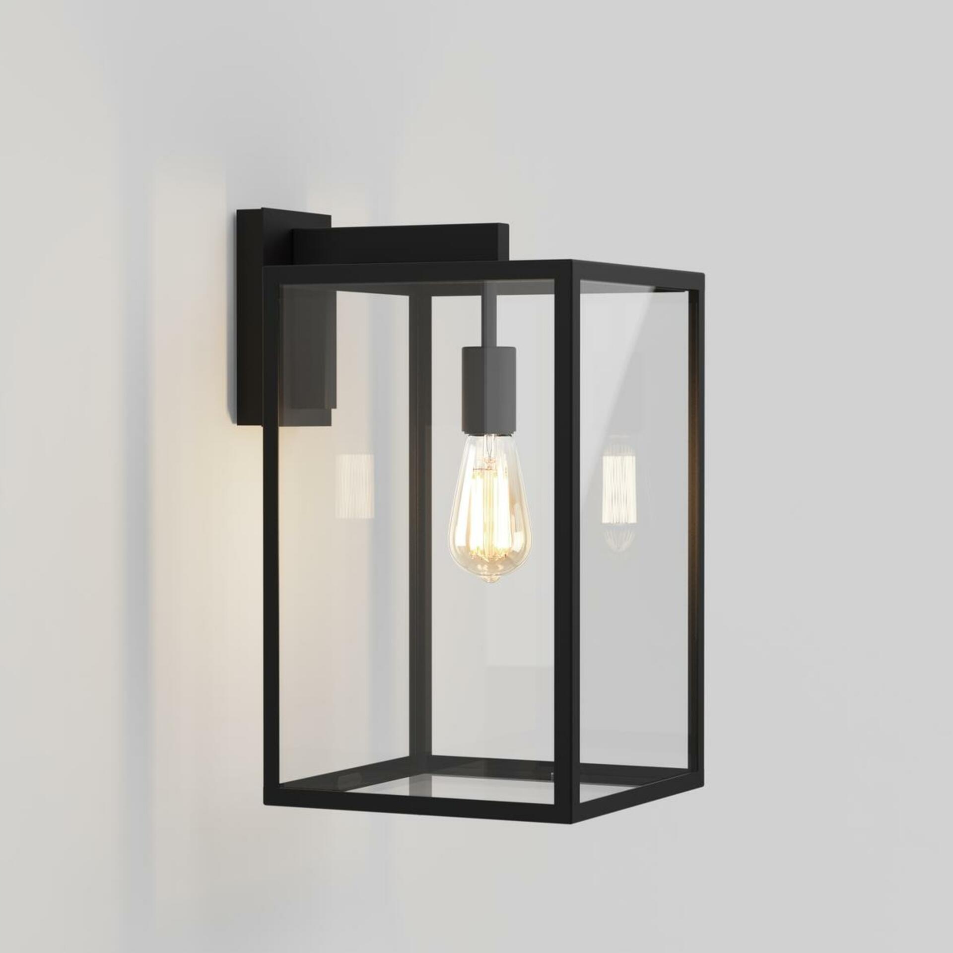 Astro venkovní nástěnné svítidlo Box Lantern 450 E27 černá IP23 454mm