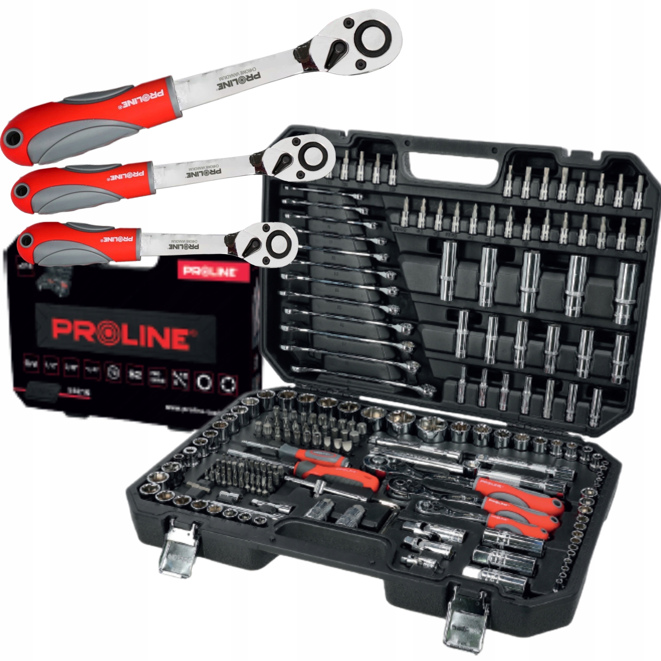 Proline Sada Nástrčné Kľúče 1/2" 1/4" 3/8" Torx Bity Nástavce CrV 216ks