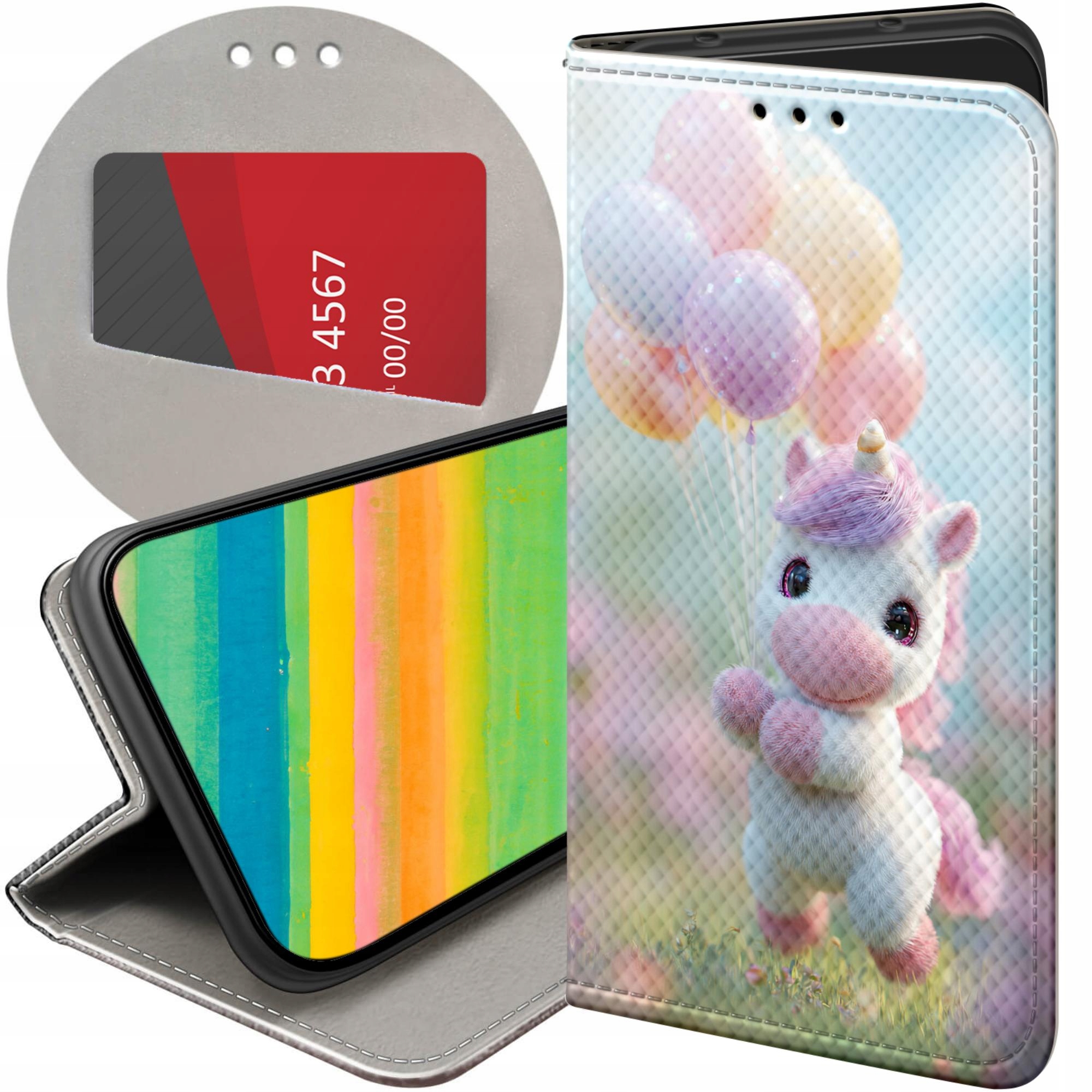Etui Z Klapką Do Oppo RENO12 5G Jednorożec Bajki Księżniczki Futerał