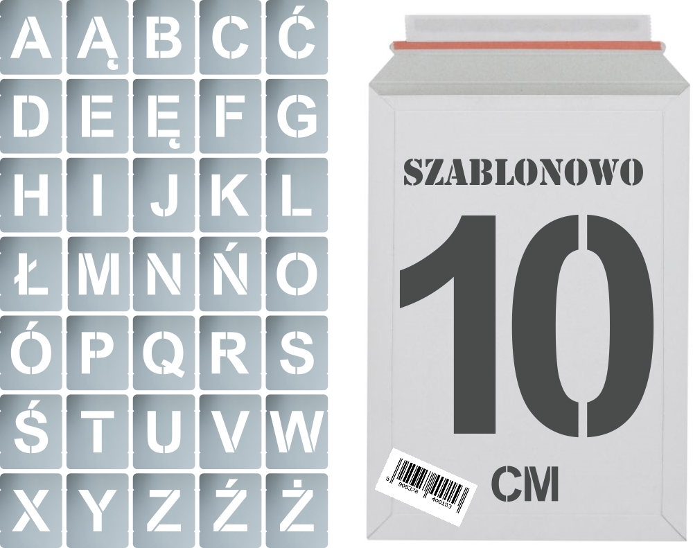 

Szablony malarskie wielorazowe Litery 10cm zestaw