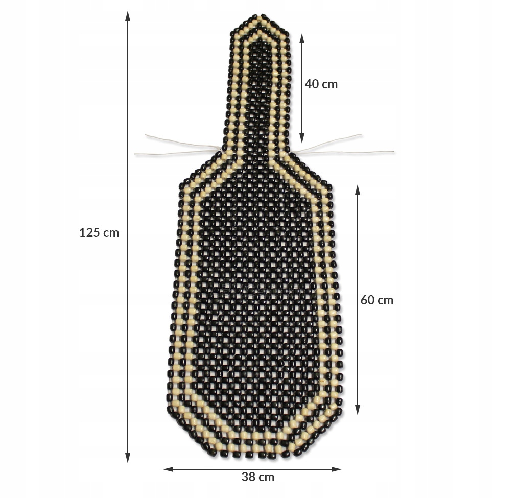 MATA NA SIEDZENIE KORALIKI KORALIKOWA CZARNA 125cm Rodzaj Uniwersalne