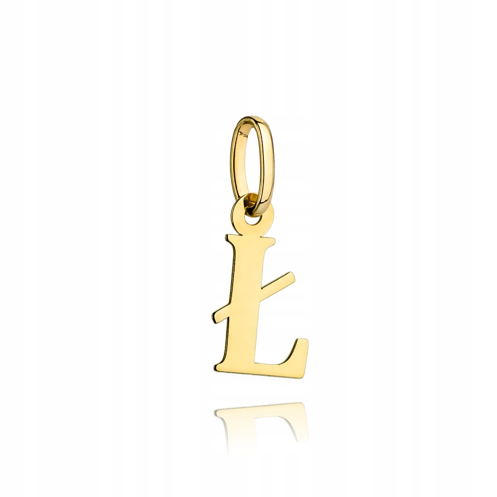 

Złota zawieszka złoty wisiorek literka Ł grawer
