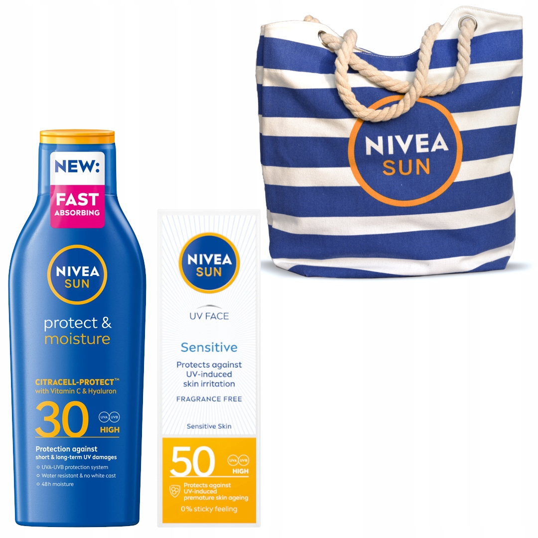 Nivea Sun Przeciwsłoneczny Krem do twarzy+ Balsam do opalania SPF30+