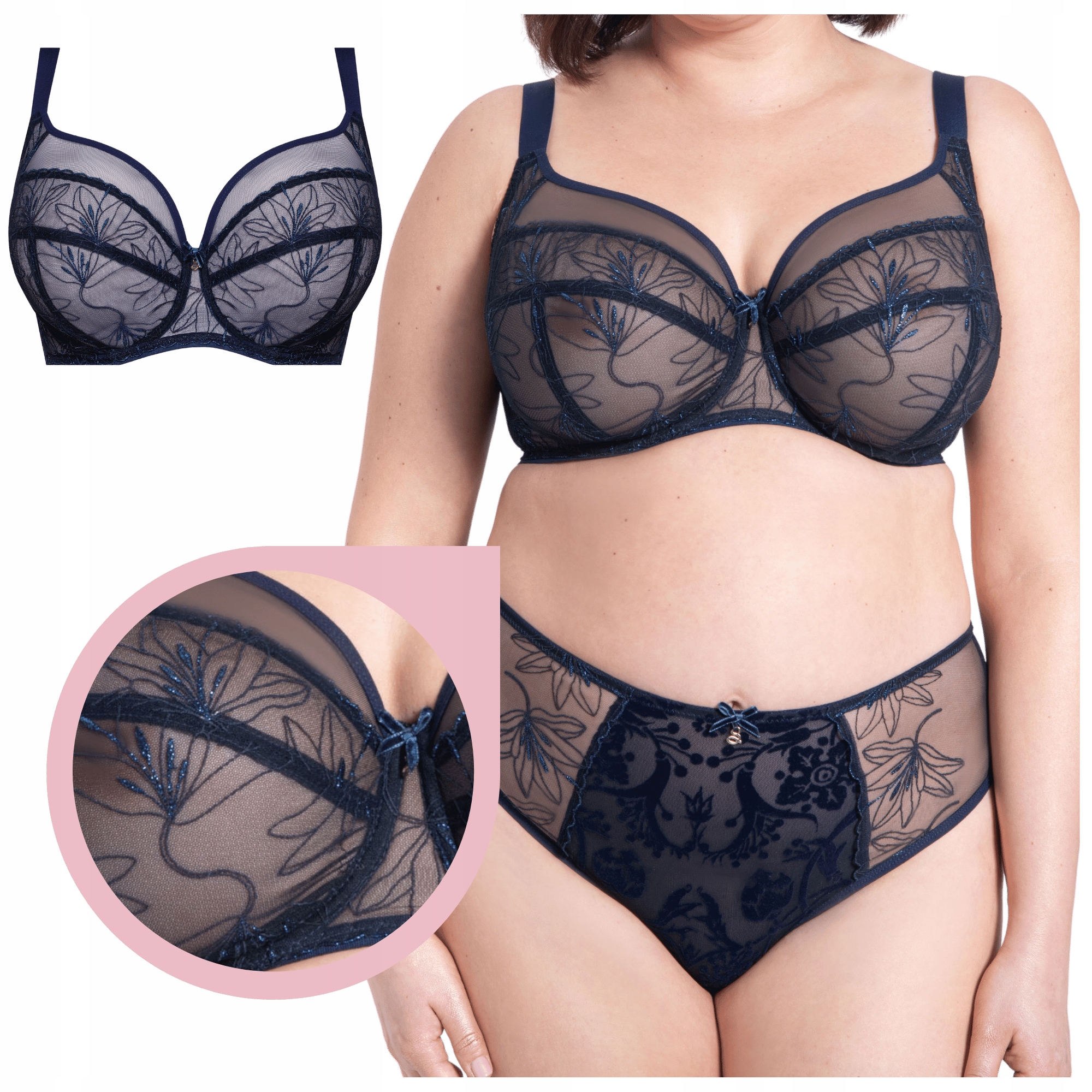 Samanta Harriet A910 měkká podprsenka typu full cup, měkká podprsenka, tmavě modrá 70I