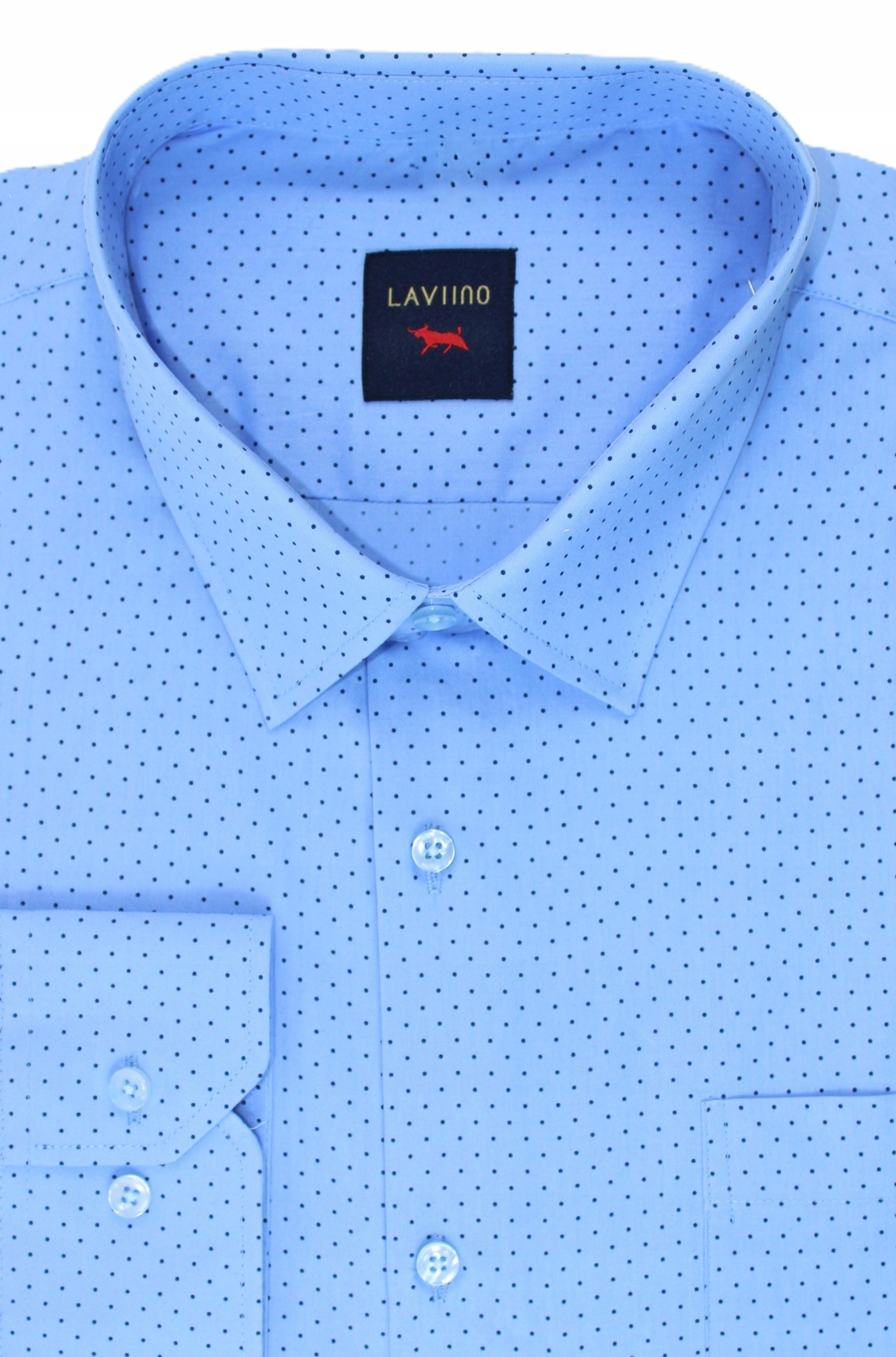 Duża Koszula Męska Wizytowa Niebieska Wrorek 4XL E32